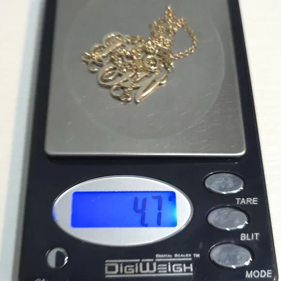 16 Inch Worn Gold Over Sterling Silver MCB Initials Name Necklace A1451 - Picture 6 of 6